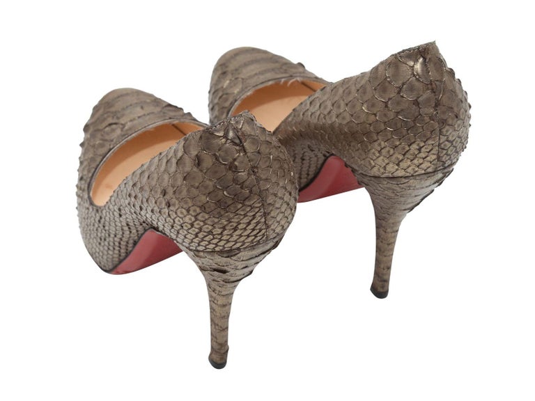 Christian Louboutin Bronze Python Pumps For Sale at 1stDibs