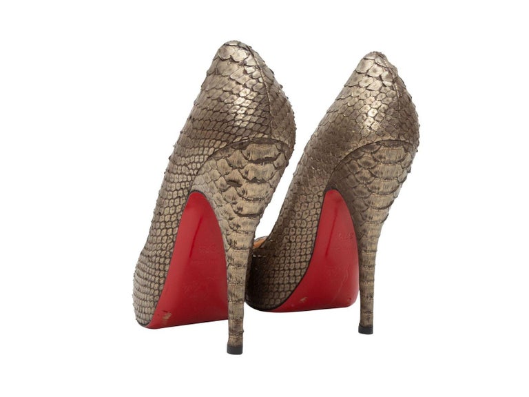 Christian Louboutin Bronze Python Pumps For Sale at 1stDibs