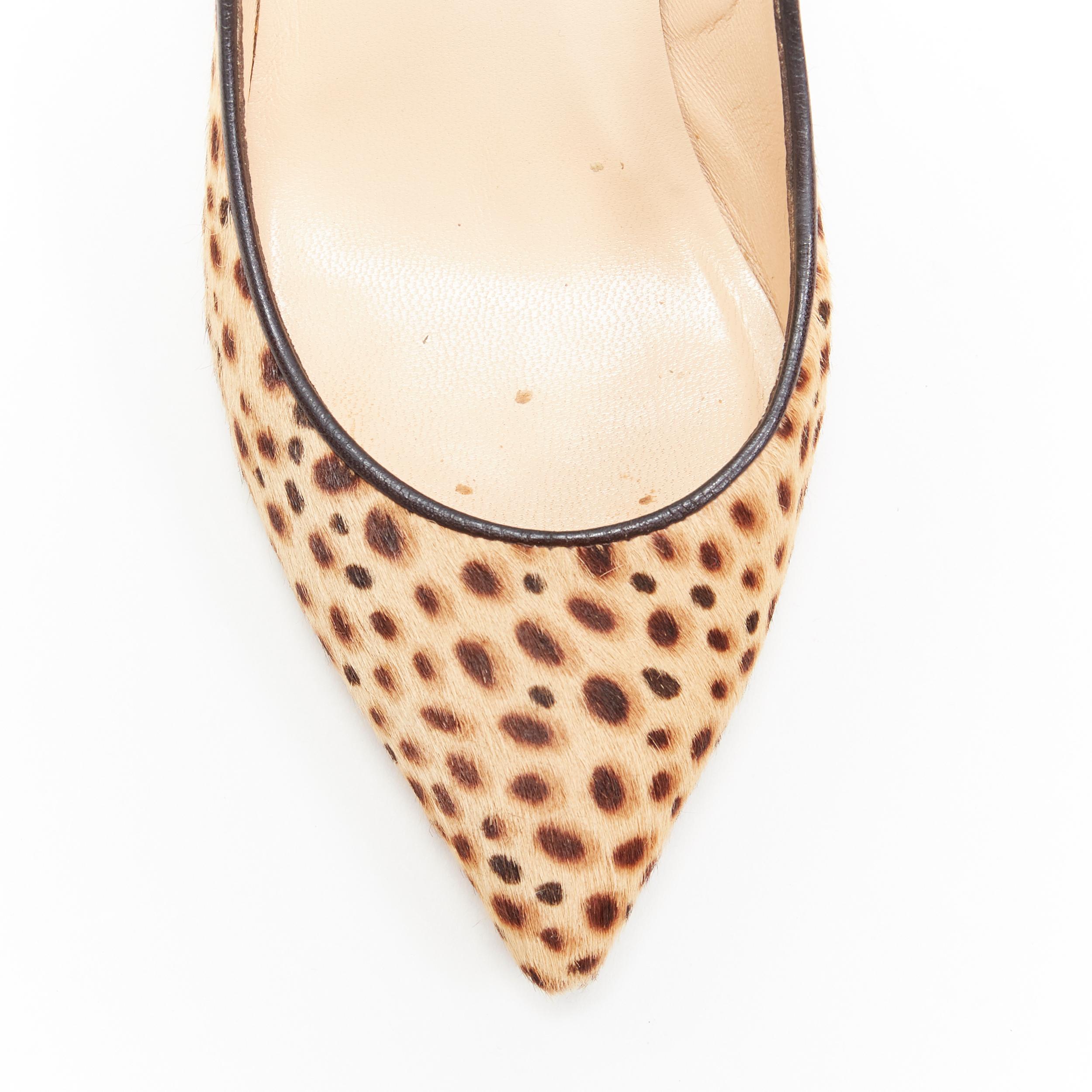 Women's CHRISTIAN LOUBOUTIN brown cheetah spot print calf hair point toe pump EU36 For Sale