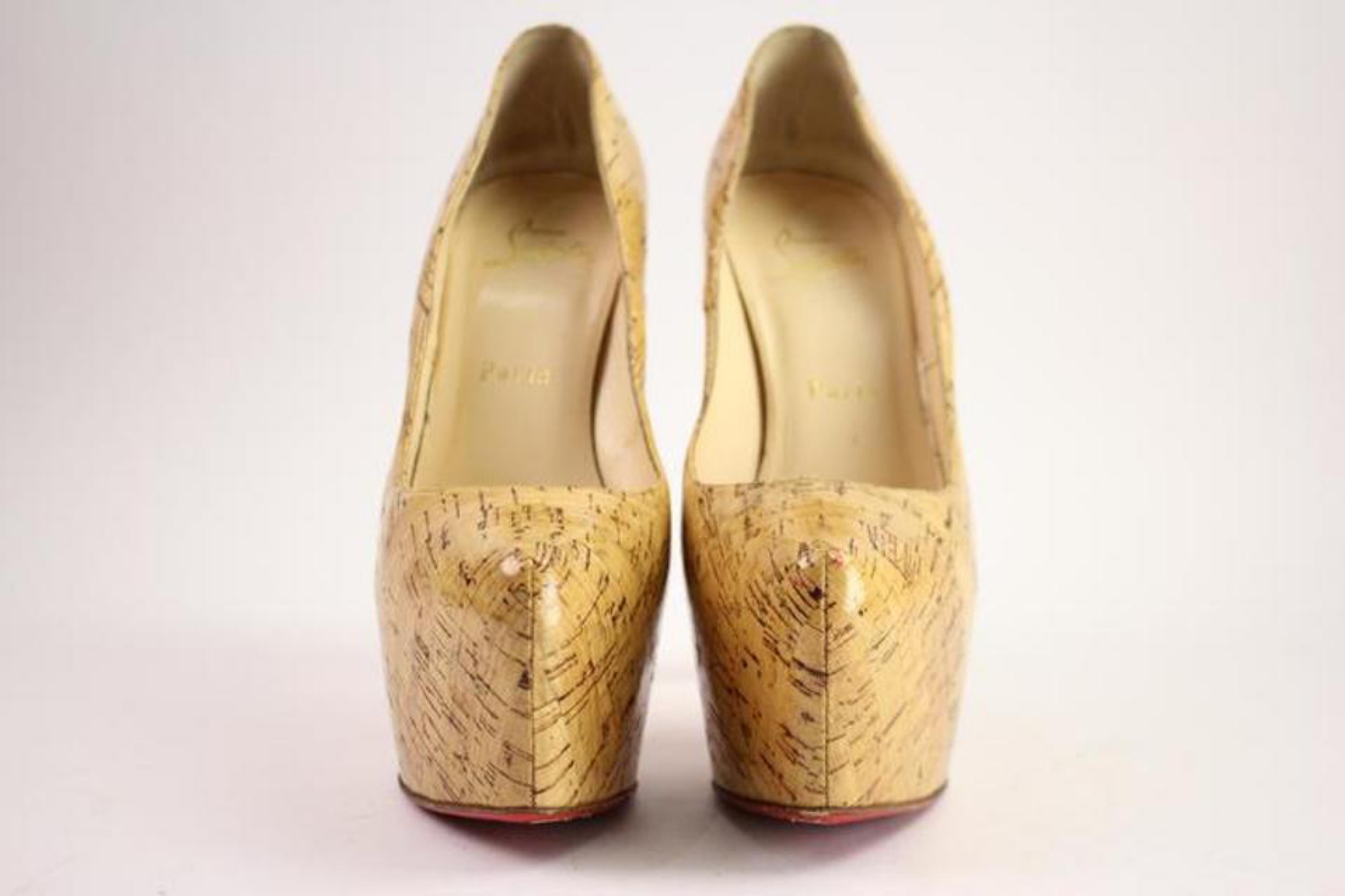 Christian Louboutin Brown Cork Daffodile 46cla1014 Pumps For Sale 5