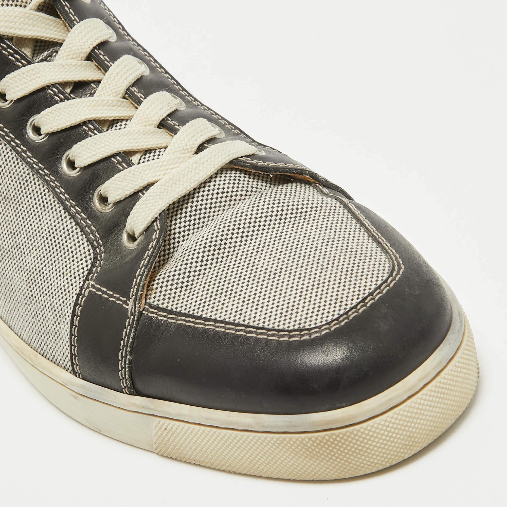 Christian Louboutin Brown Leather and Suede Rantulow Low Top Sneakers Size 45.5 3