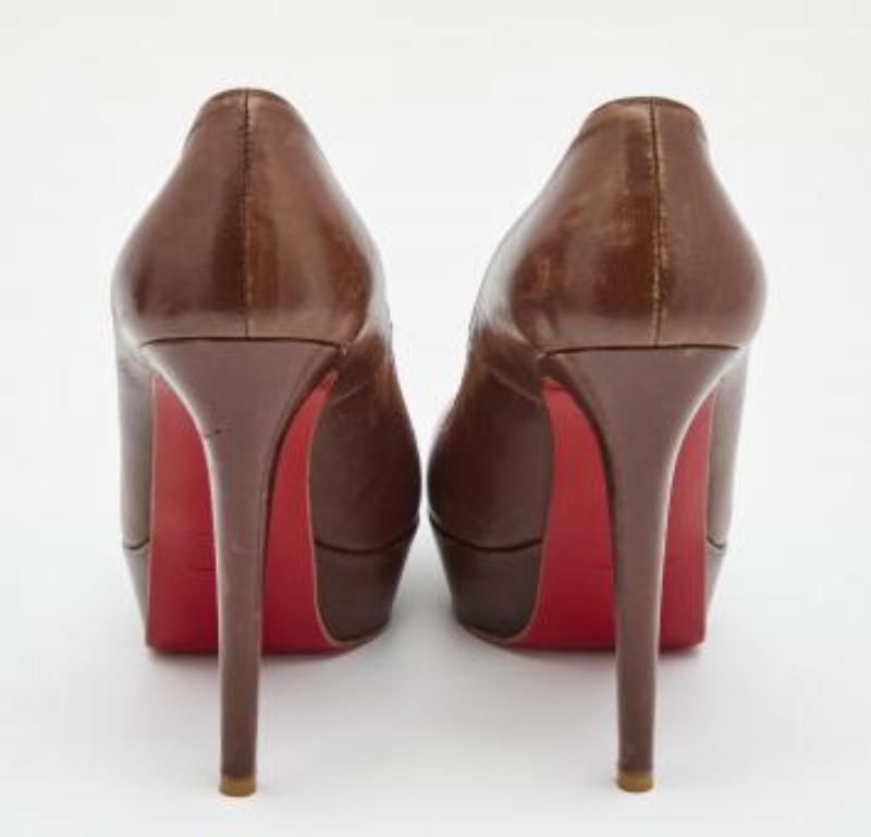 Christian Louboutin Brown Leather Bianca Pumps Size 36 For Sale 4