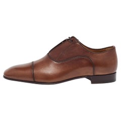 Christian Louboutin Brown Leather Cap Toe Oxfords Size 39