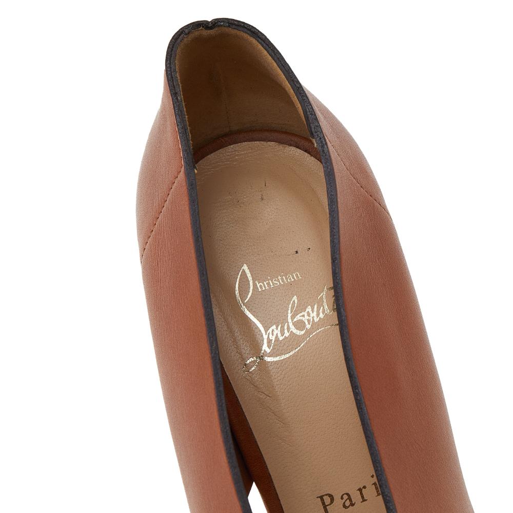 Christian Louboutin Brown Leather Creve Coeur Pumps Size 38 1