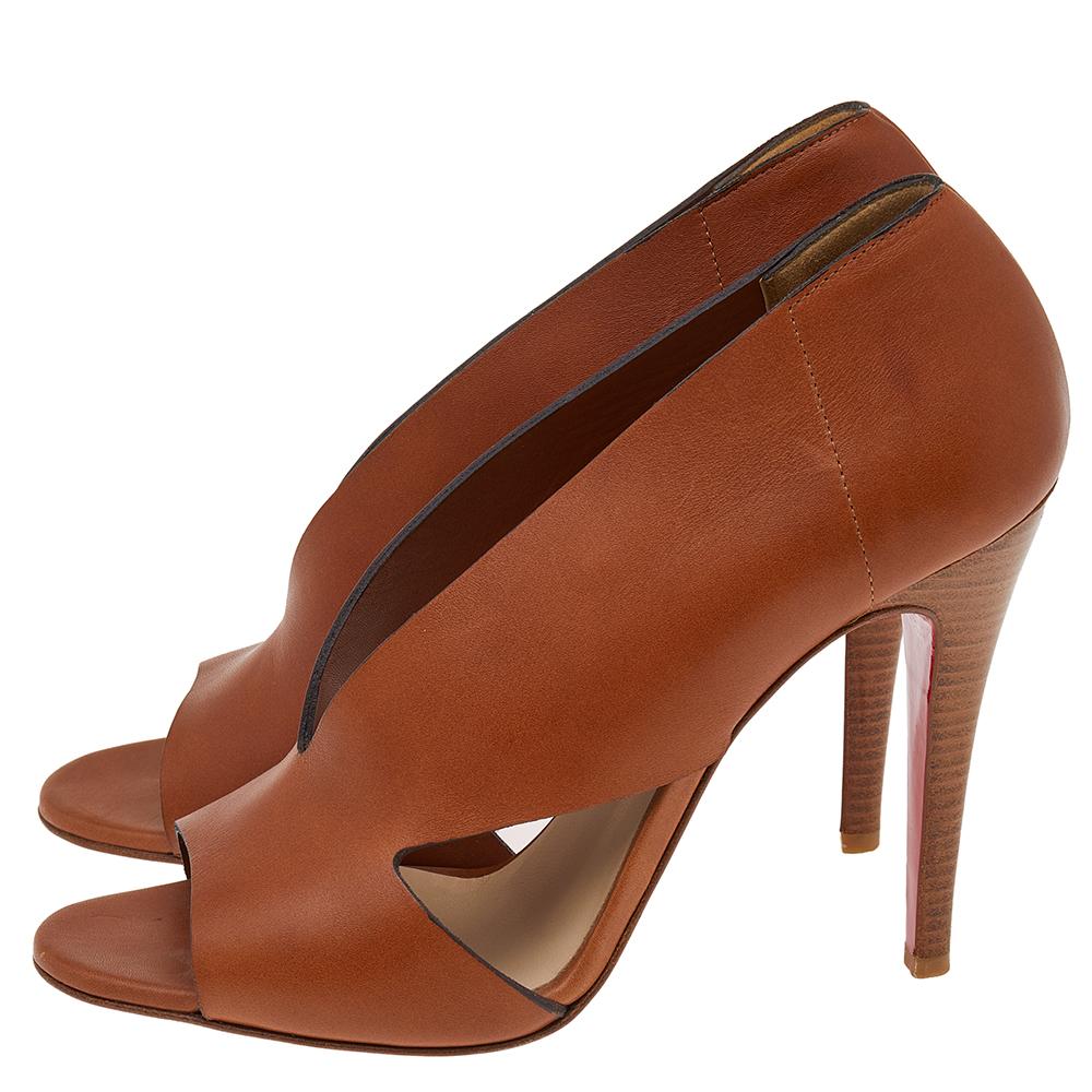 Christian Louboutin Brown Leather Creve Coeur Pumps Size 38 2