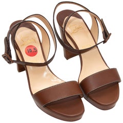 Christian Louboutin Brown Leather Heeled Sandals