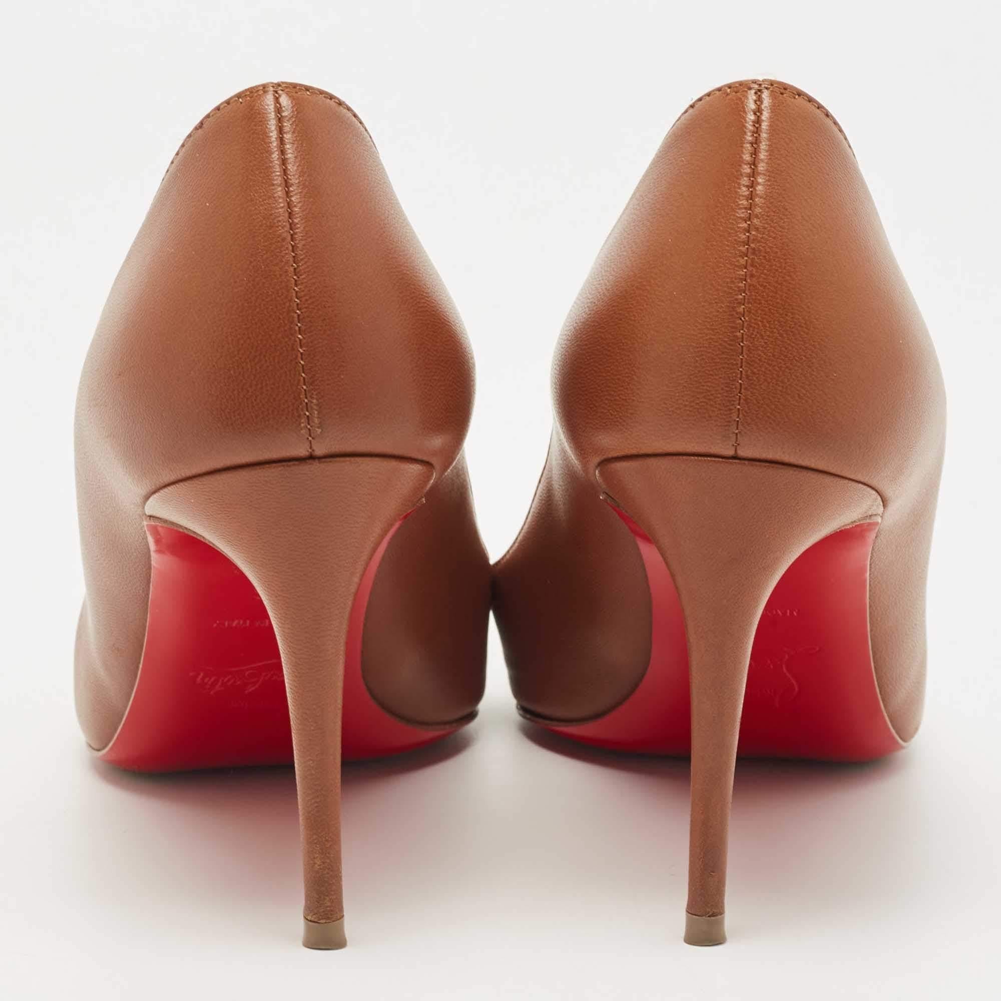 Christian Louboutin Brown Leather Kate Pumps Size 36 For Sale 1