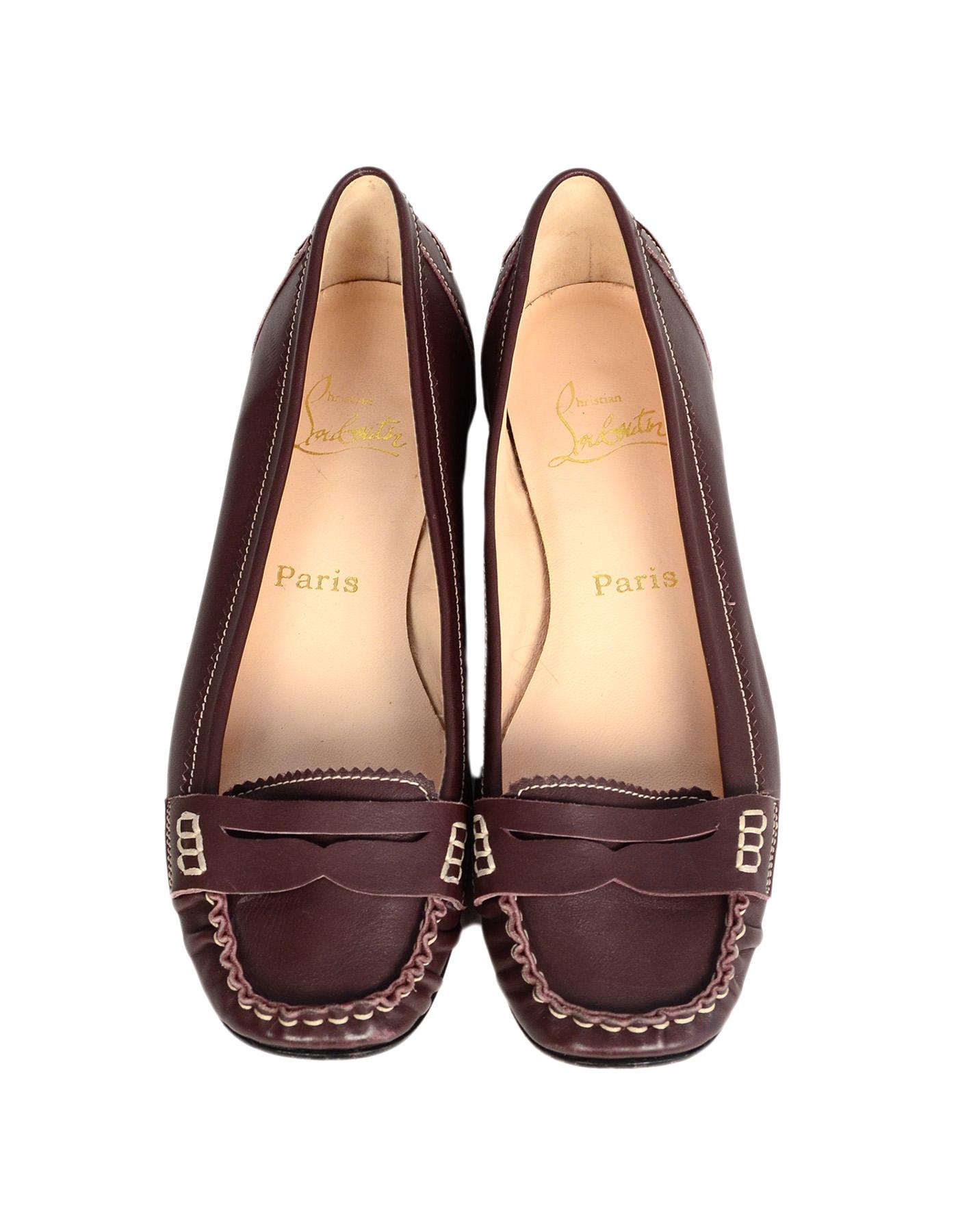 Christian Louboutin Brown Leather Loafers Sz 38 3