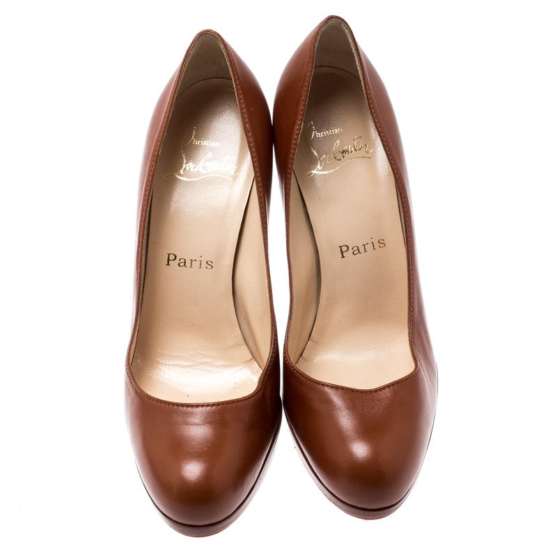brown louboutin heels