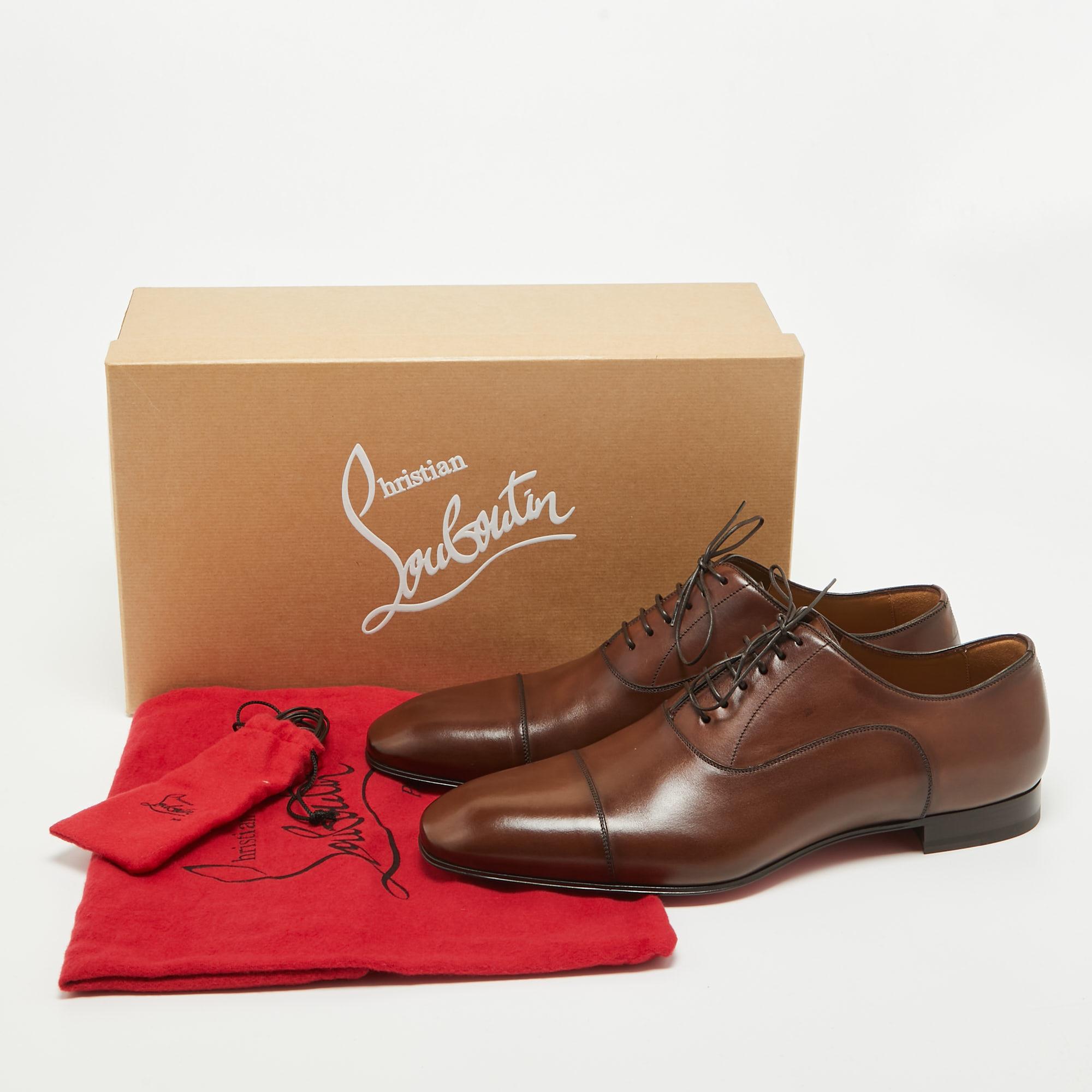 Christian Louboutin Brown Leather Surcity Oxfords Size 43.5 5
