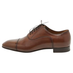 Christian Louboutin Brown Leder Surcity Oxfords Größe 43.5