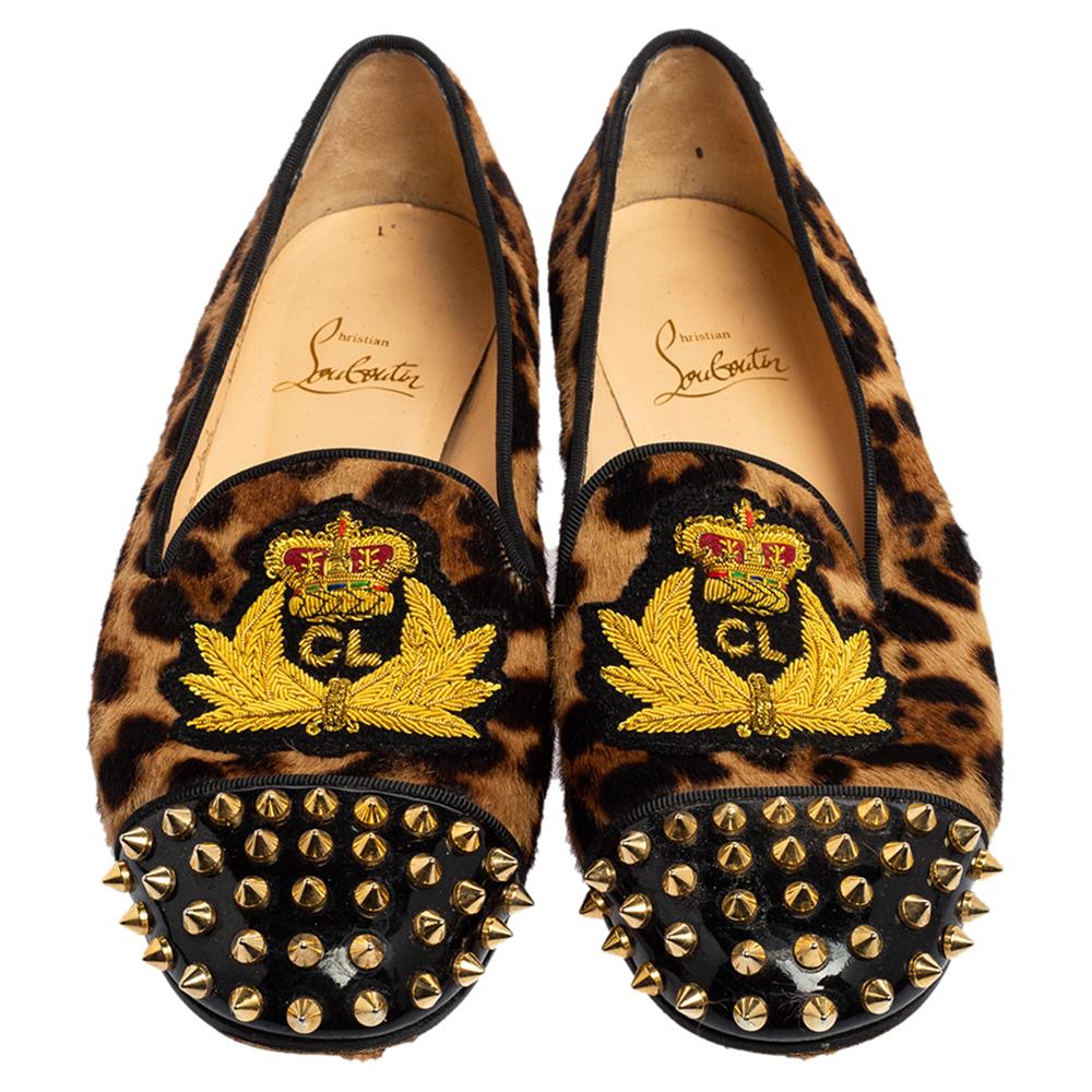 black loafers with leopard print