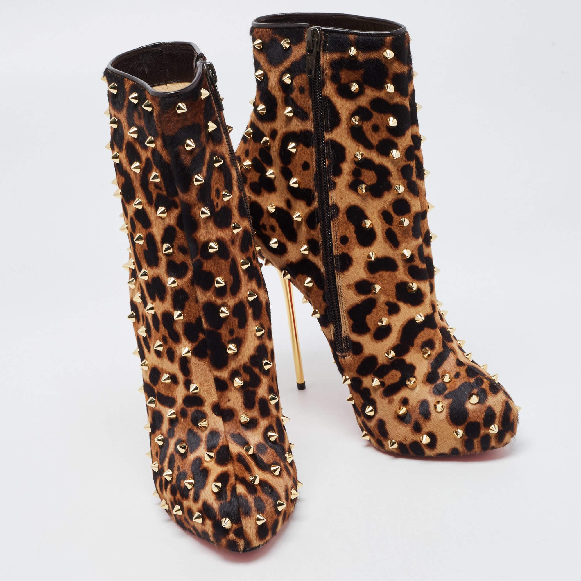 louboutin leopard boots