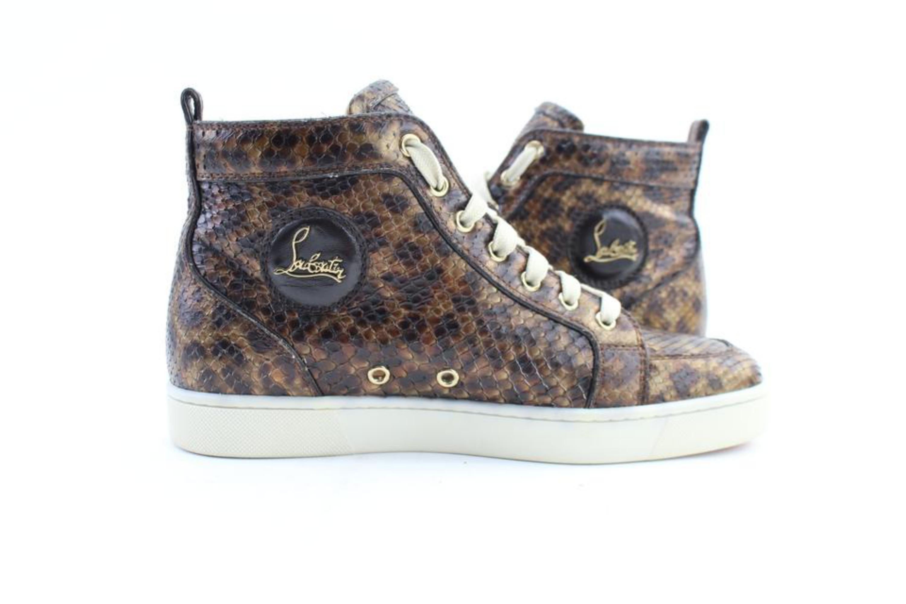 Christian Louboutin Brown Leopard Python Rantus 15clr0208 Sneakers For Sale 1