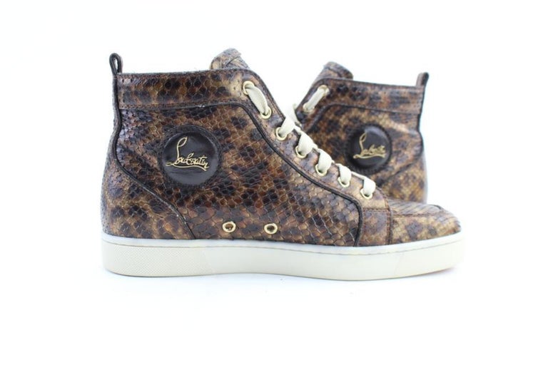 Christian Louboutin Brown Leopard Python Rantus 15clr0208 Sneakers For ...