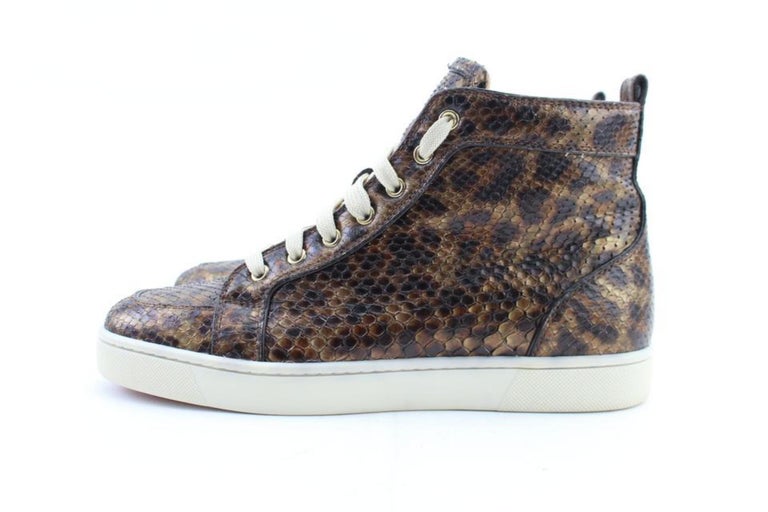 Christian Louboutin Brown Leopard Python Rantus 15clr0208 Sneakers For ...