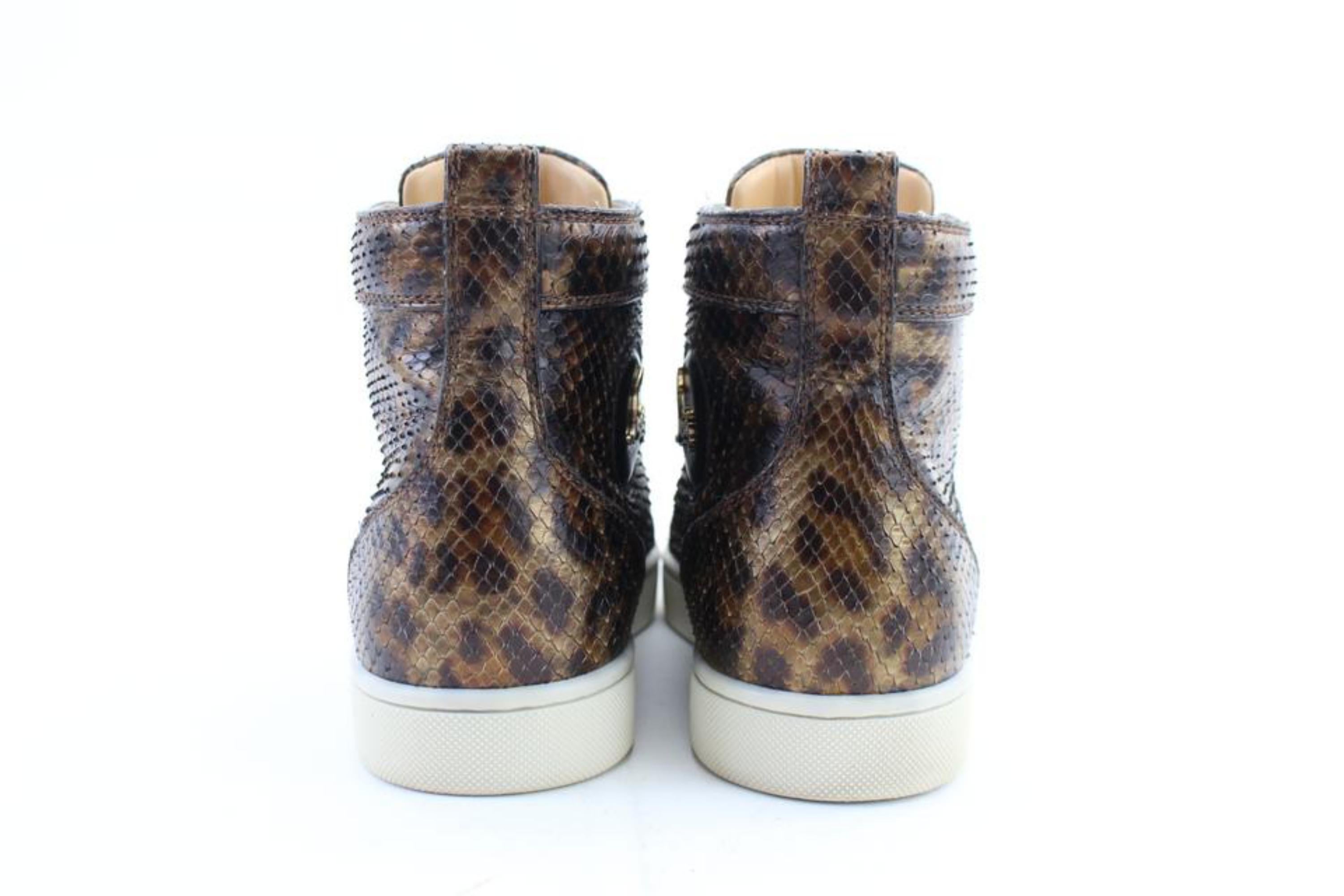 Christian Louboutin Brown Leopard Python Rantus 15clr0208 Sneakers For Sale 3