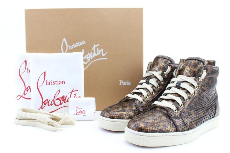 Christian Louboutin Brown Leopard Python Rantus 15clr0208 Sneakers For ...