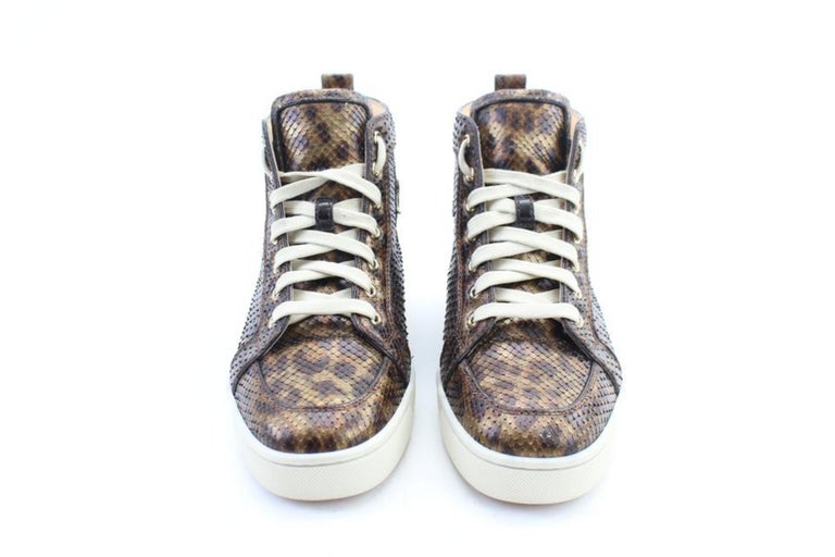 Christian Louboutin Brown Leopard Python Rantus 15clr0208 Sneakers For Sale  at 1stDibs