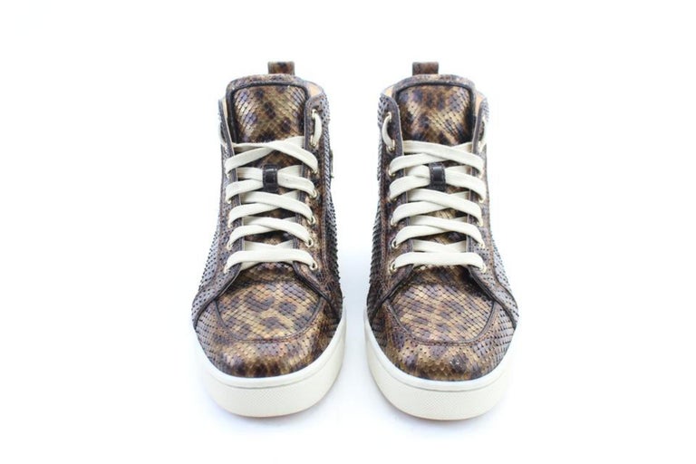 Christian Louboutin Brown Leopard Python Rantus 15clr0208 Sneakers For ...