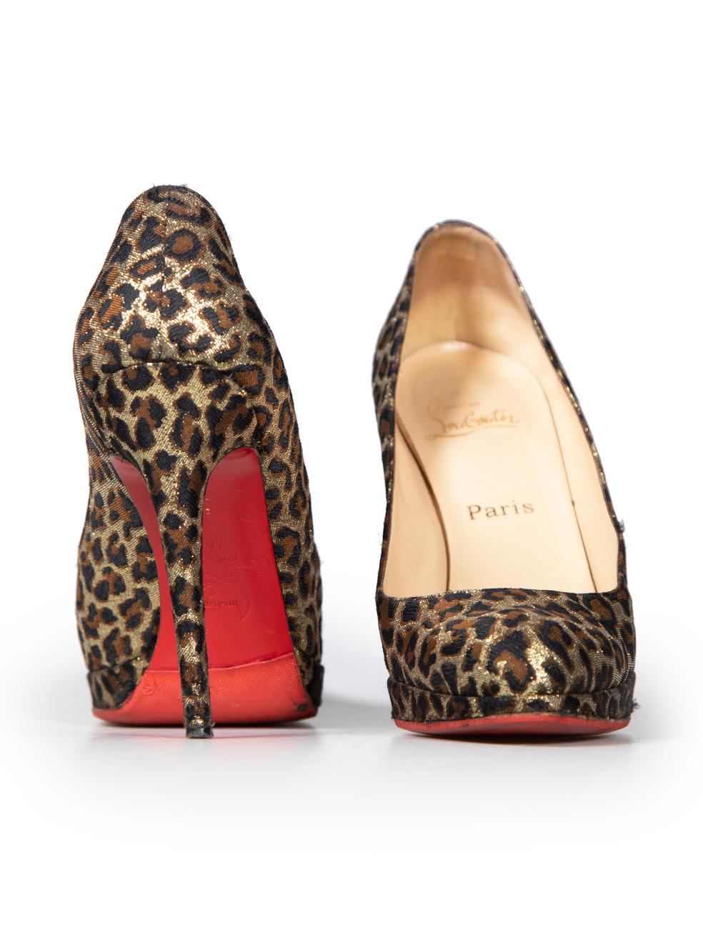 Christian Louboutin Brown Metallic Leopard Pumps Size IT 40.5 In Good Condition In London, GB