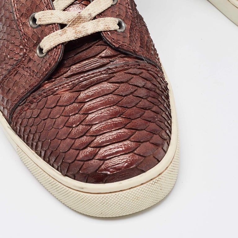 Christian Louboutin Brown Python Louis High Top Sneakers  display picture 1