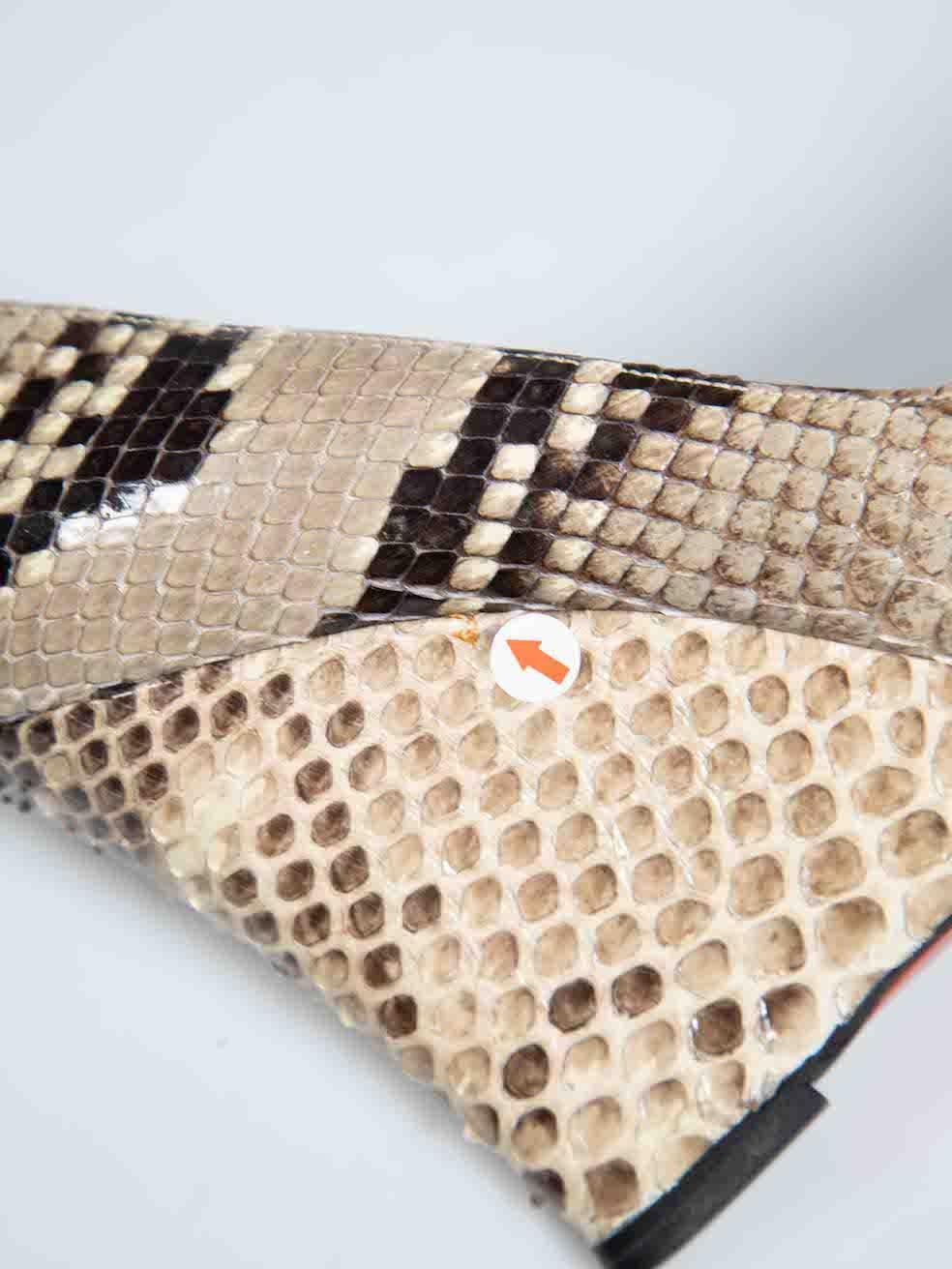 Christian Louboutin Brown Python Ron Ron Wedge Pumps Size IT 37 Pour femmes en vente