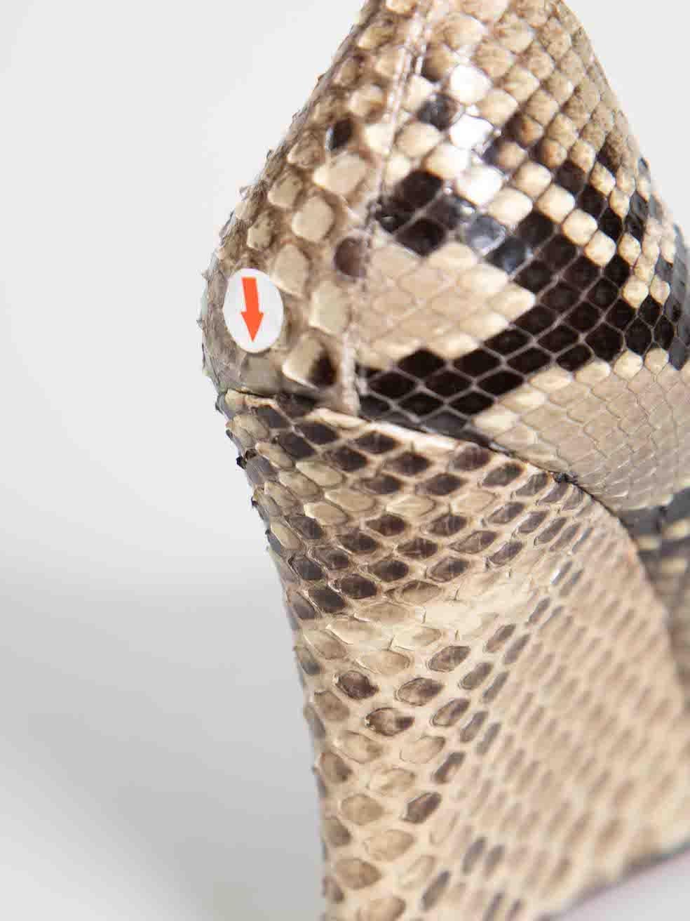 Christian Louboutin Brown Python Ron Ron Wedge Pumps Size IT 37 en vente 1