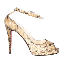 Christian Louboutin Brown Snakeskin Heels Size IT 38