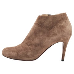 Christian Louboutin Brown Suede Ankle Booties Size 39.5