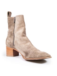 Christian Louboutin Brown Suede Heeled Boots Size IT 39.5