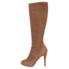 Christian Louboutin Brown Suede Knee-High Boots EU 36 with Leather