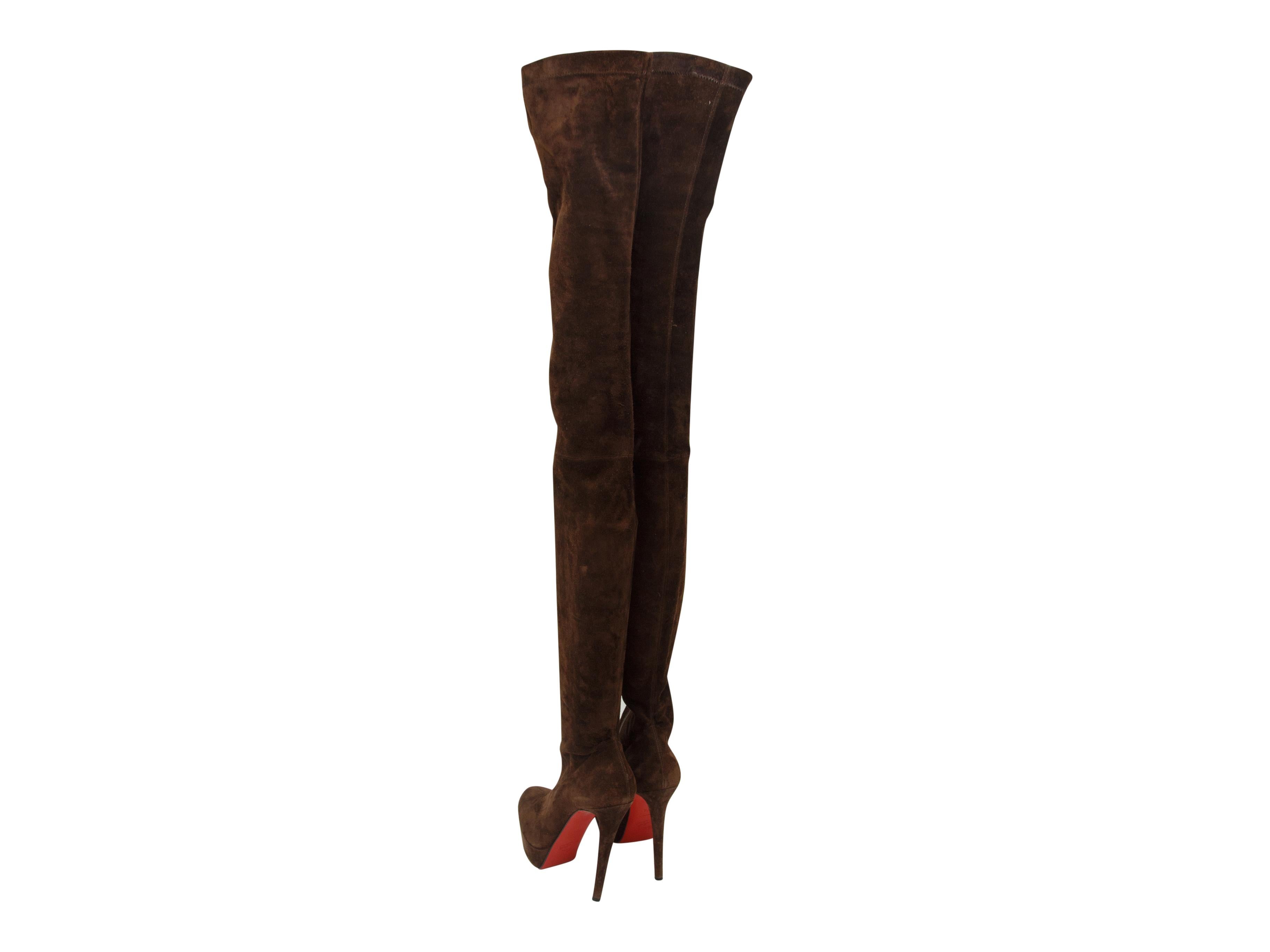 brown suede over the knee boots