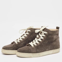 Christian Louboutin Brown Suede Rantus orlato High Top SneakersSize 41