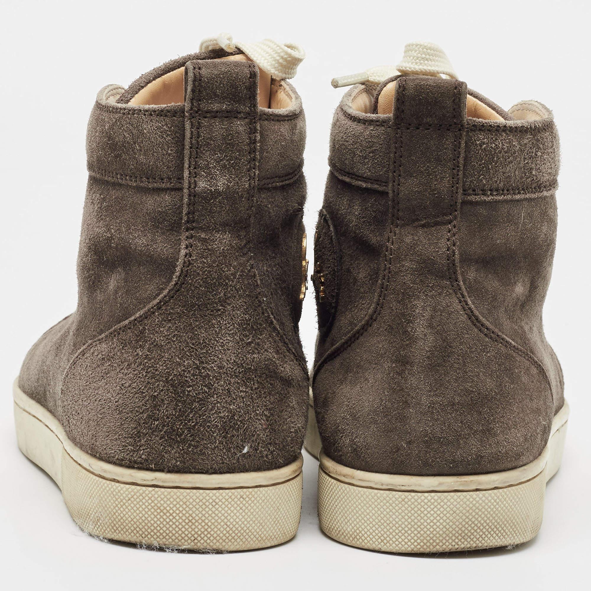 Christian Louboutin Brown Wildleder Rantus orlato High Top TurnschuheGröße 41 Herren im Angebot