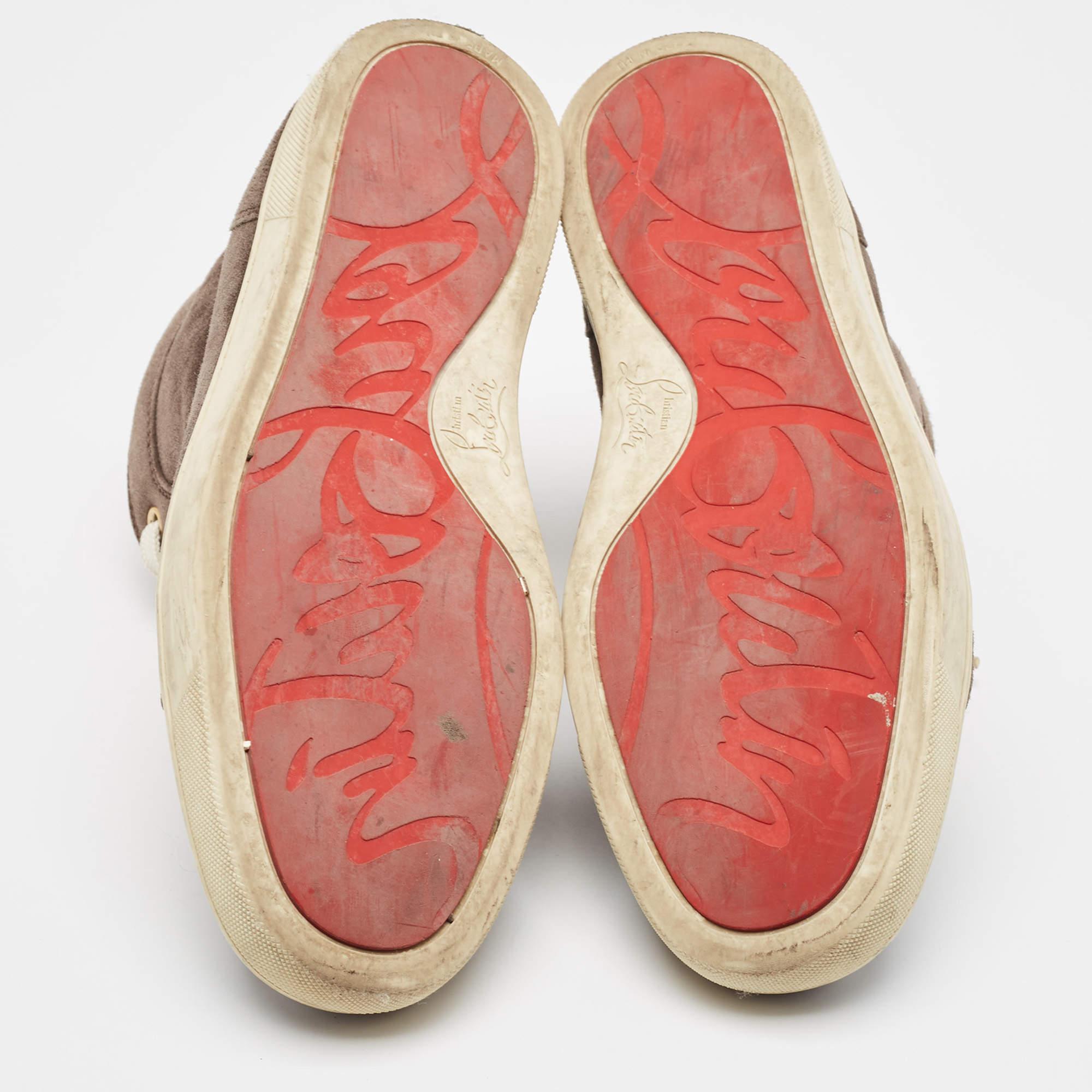 Christian Louboutin Brown Wildleder Rantus orlato High Top TurnschuheGröße 41 im Angebot 1
