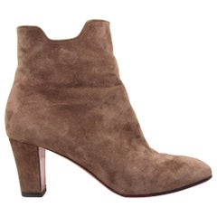 Christian Louboutin Brown Tiagada Suede Ankle Boots