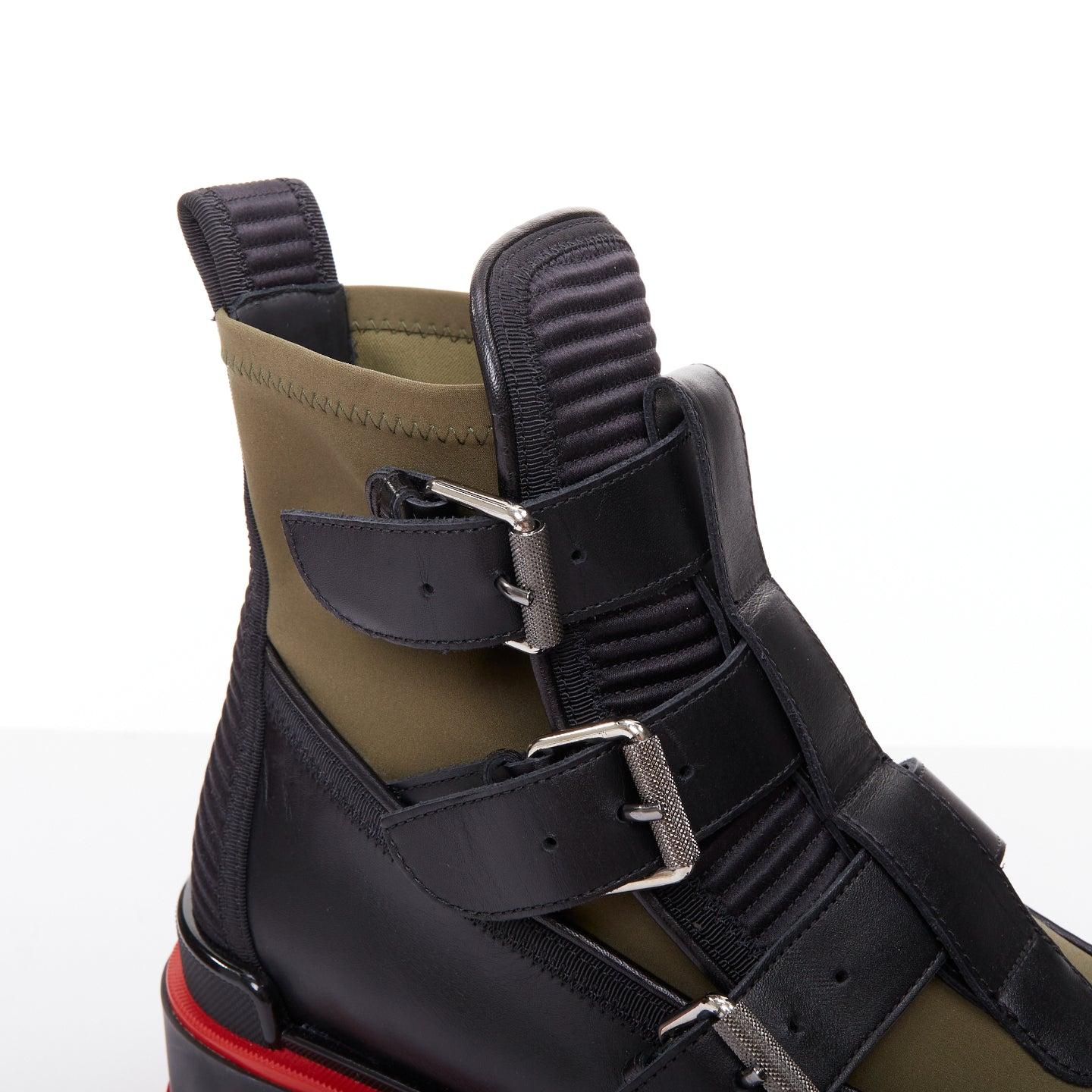 CHRISTIAN LOUBOUTIN Botín con hebilla Dune de piel de nailon verde con suela estriada EU44 en venta 2