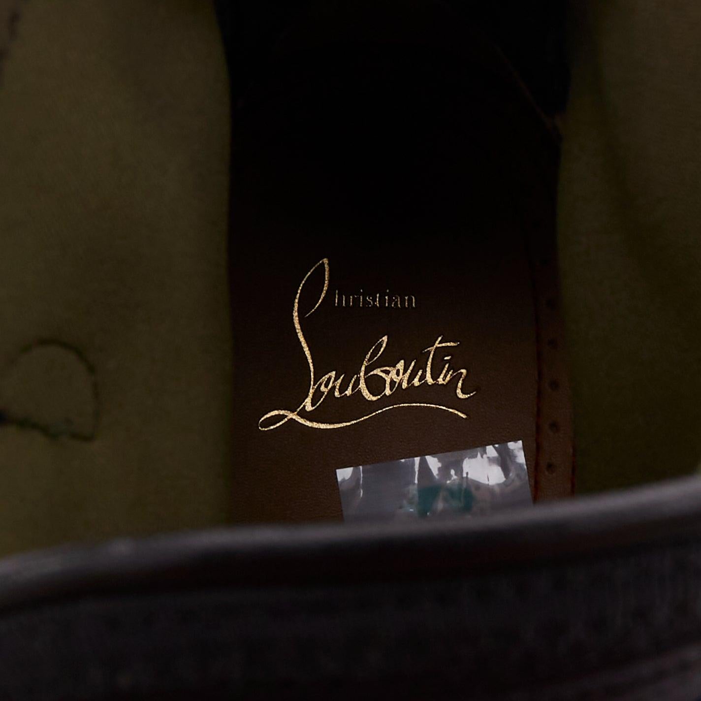 CHRISTIAN LOUBOUTIN Botín con hebilla Dune de piel de nailon verde con suela estriada EU44 en venta 4
