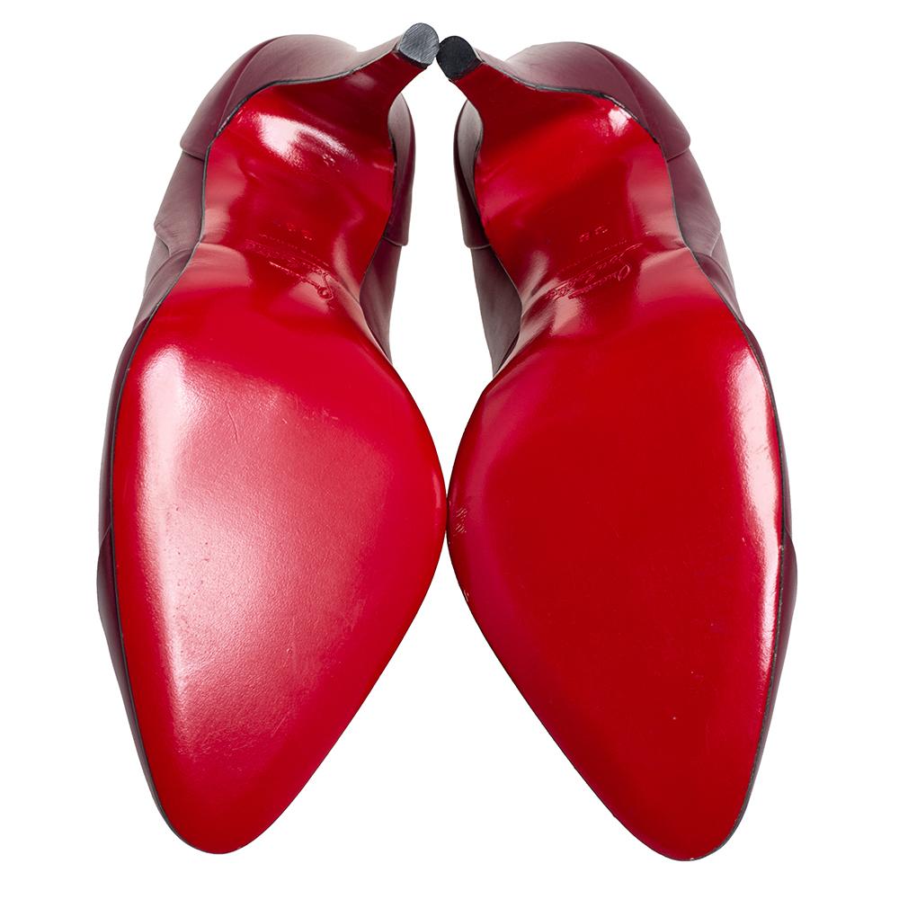 Christian Louboutin Burgundy Leather Insectika Pumps Size 38 1