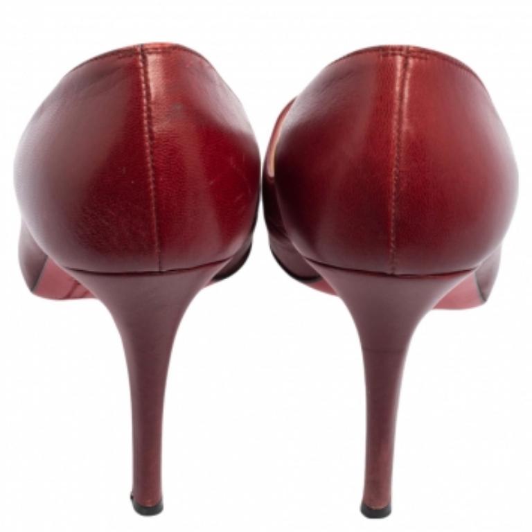 Christian Louboutin Burgundy Leather Yoyo Pumps Size 36.5 1