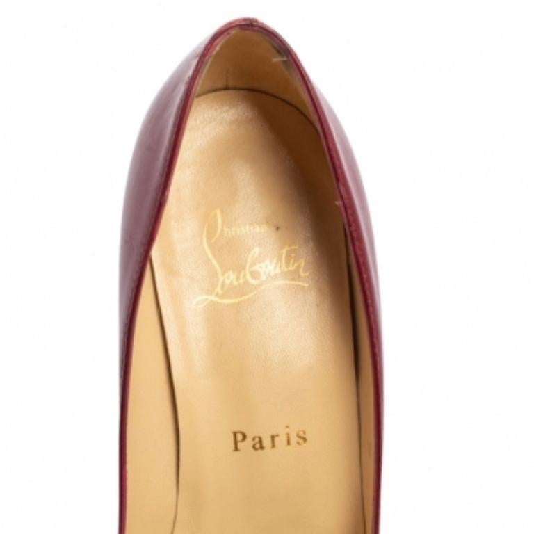 Christian Louboutin Burgundy Leather Yoyo Pumps Size 36.5 3