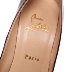Christian Louboutin Burgundy Patent Leather Bianca Pumps Size 38