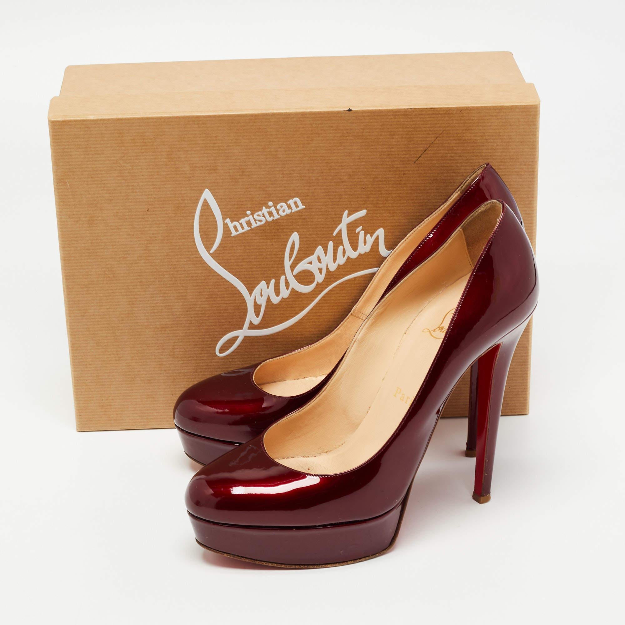 Christian Louboutin Burgundy Patent Leather Bianca Pumps Size 38.5 5