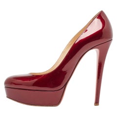 Christian Louboutin Burgundy Patent Leather Bianca Pumps Size 38.5
