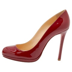 Christian Louboutin Burgundy Patent Leather New Simple Pumps Size 39