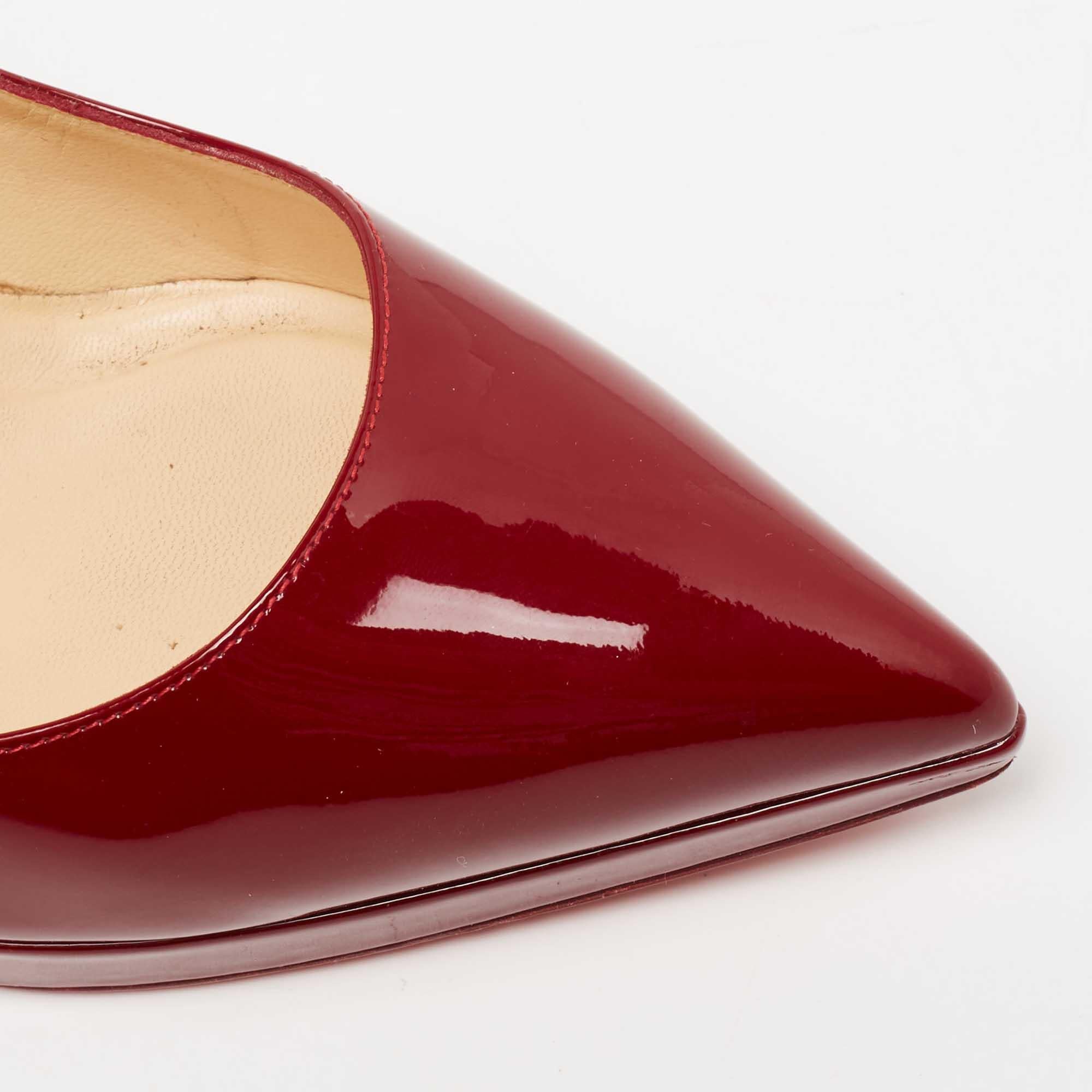 Christian Louboutin Burgundy Patent Leather Pigalle Plato Pumps Size 39 1