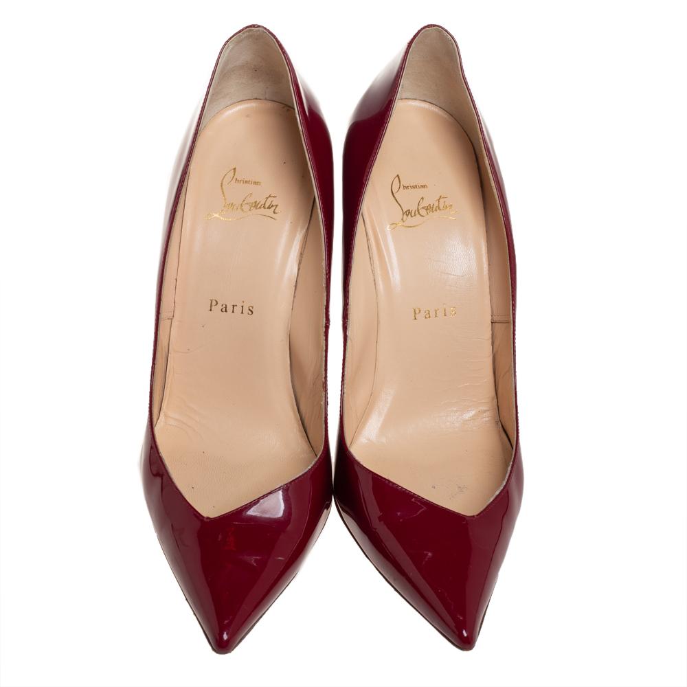 Christian Louboutin Burgunder Lackleder Pumps Größe 39.5 Damen
