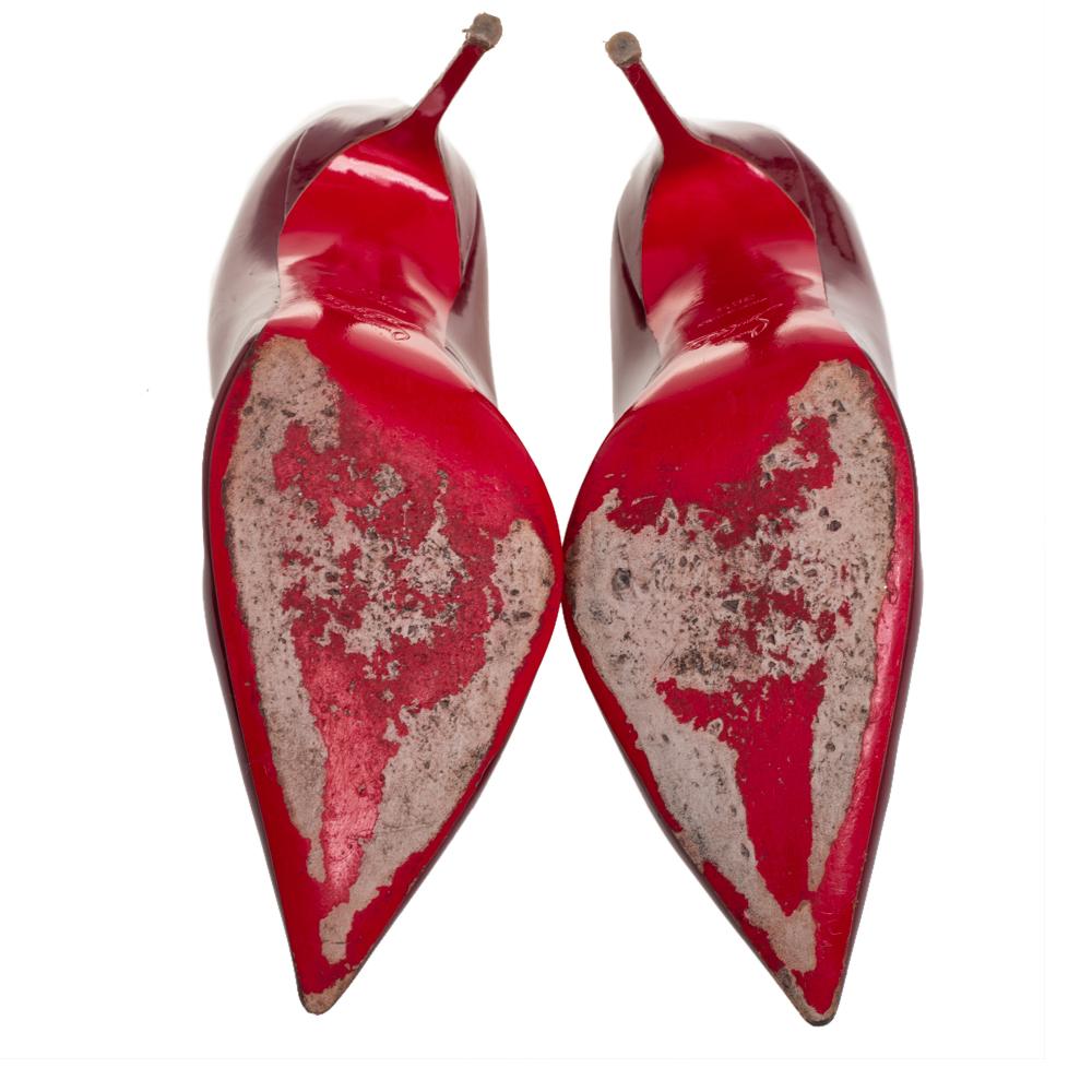 Christian Louboutin Burgunder Lackleder Pumps Größe 39.5 2
