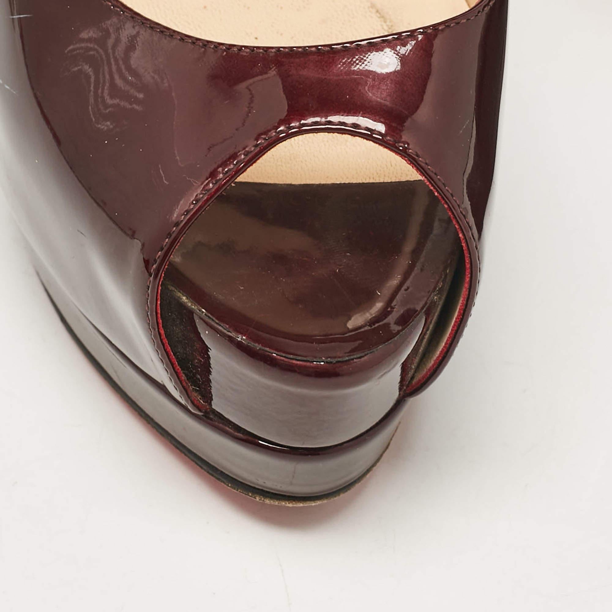 Christian Louboutin Burdeos Charol Palais Royal  Bombas Talla 35.5 en venta 2